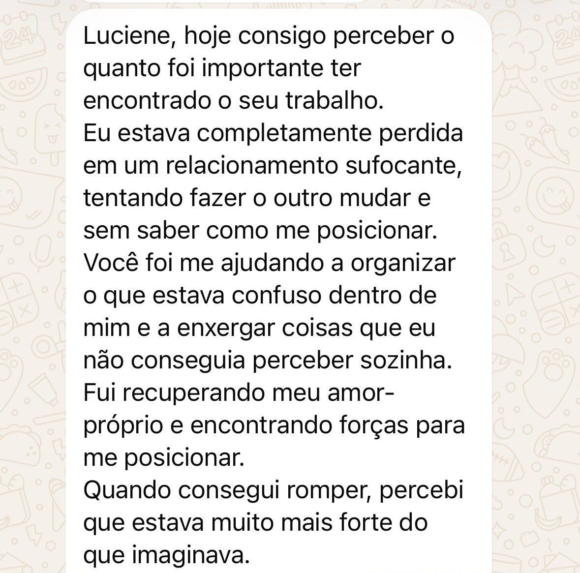 Depoimento sobre recuperar o amor-próprio e encontrar forças para se posicionar e romper uma relação.